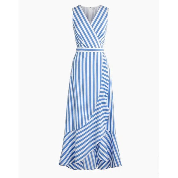 J.CREW Dresses & Skirts - New J. Crew Ruffle V Neck Dress In Cotton Poplin AK915
